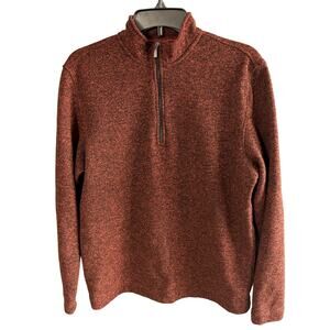 Mens Burgundy Van Heusen Flex zipper classic fit long sleeve sweater size Medium